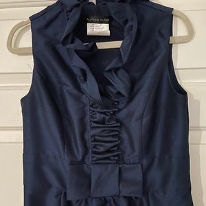 Alfred Sung midnight navy bridesmaid dress